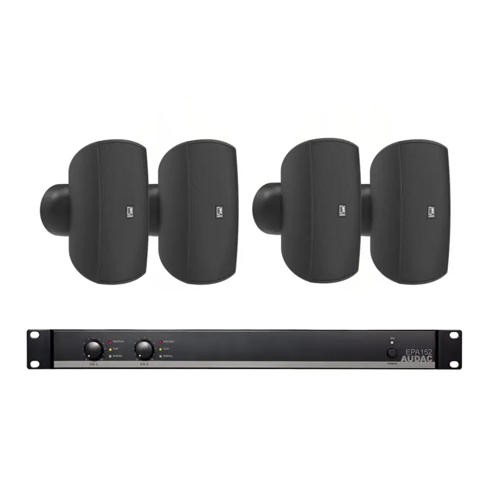 Audac ATEO4M x4 + EPA152 4 Hoparlörlü Cafe Ses Sistemi