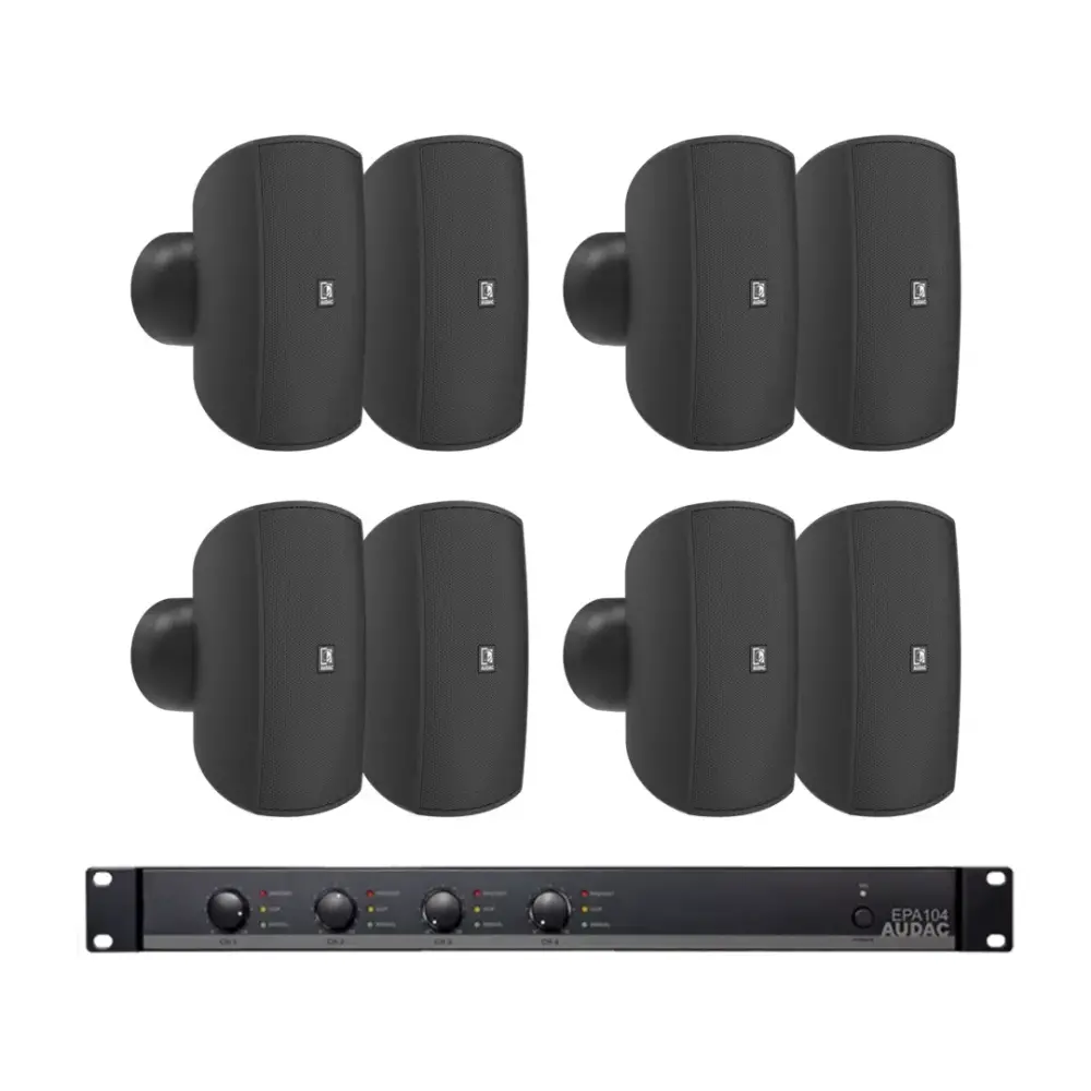 Audac ATEO4M x8 + EPA104 8 Hoparlörlü Cafe Ses Sistemi