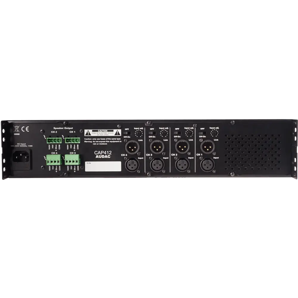 Audac CAP412 4 Kanal 100V Amfi