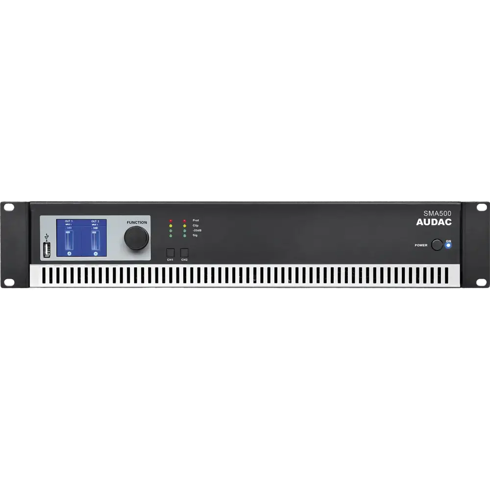 Audac SMA500 Dijital DSP'li 2 Kanal Power Amfi