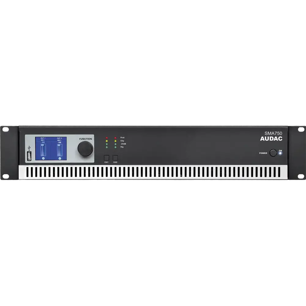Audac SMA750 Dijital DSP'li 2 Kanal Power Amfi