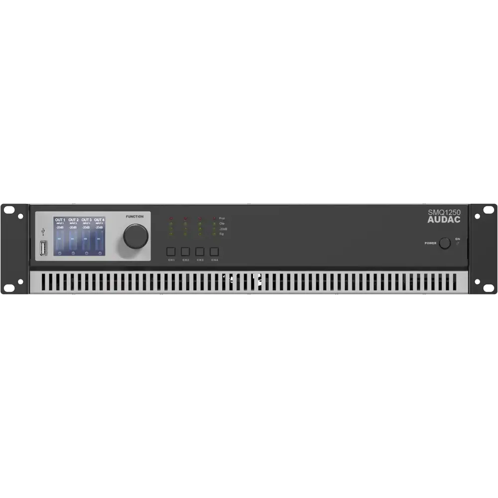 Audac SMQ1250 Dijital DSP'li 4 Kanal Power Amfi