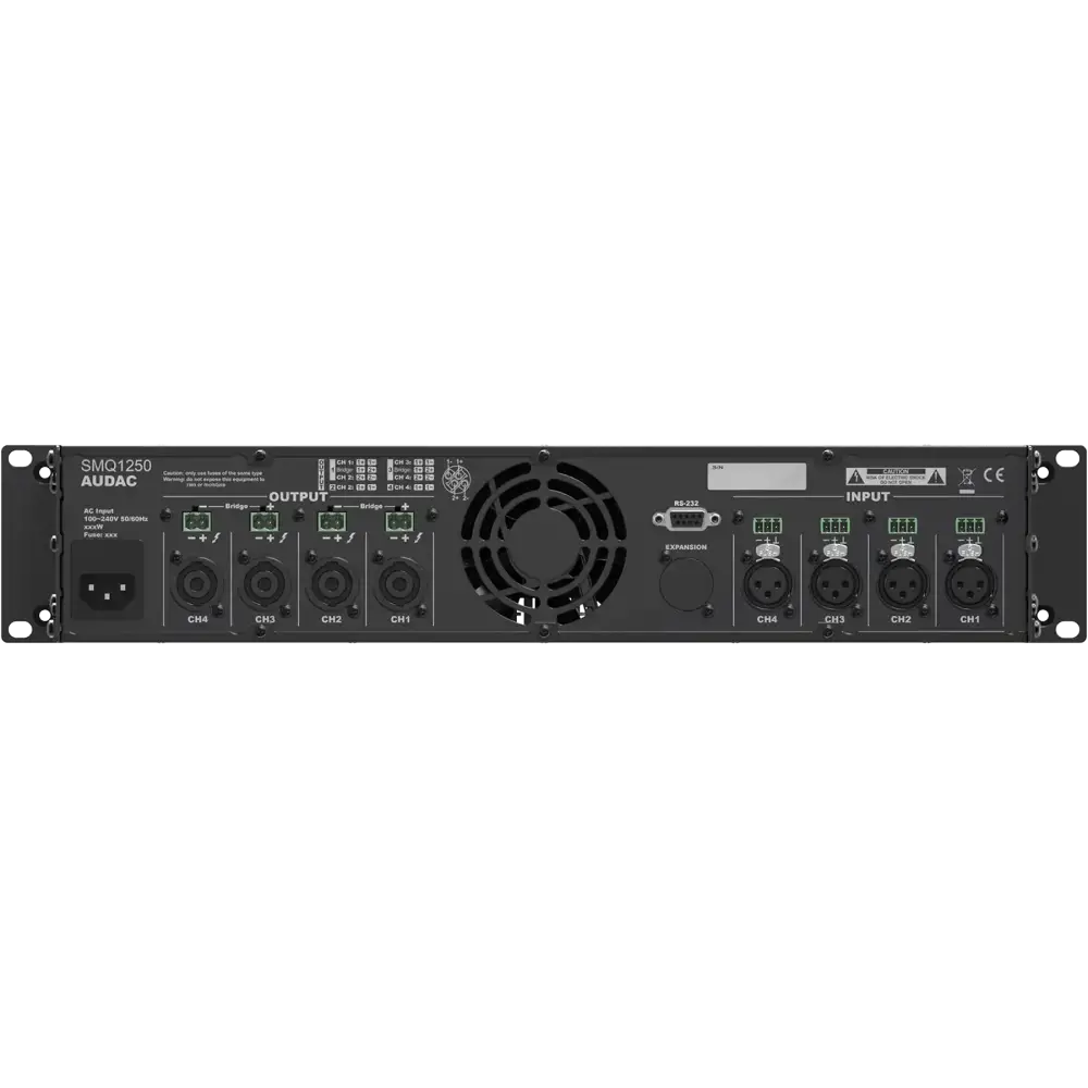 Audac SMQ1250 Dijital DSP'li 4 Kanal Power Amfi
