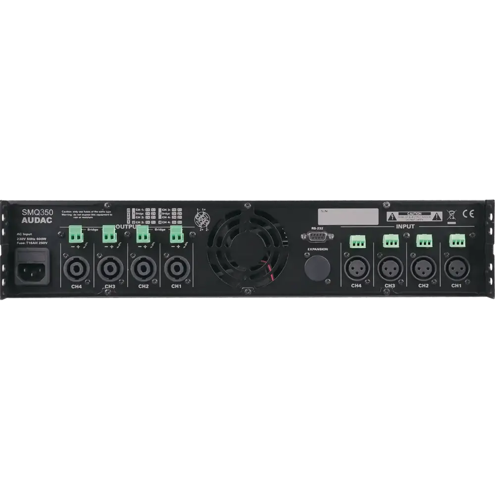 Audac SMQ350 Dijital DSP'li 4 Kanal Power Amfi