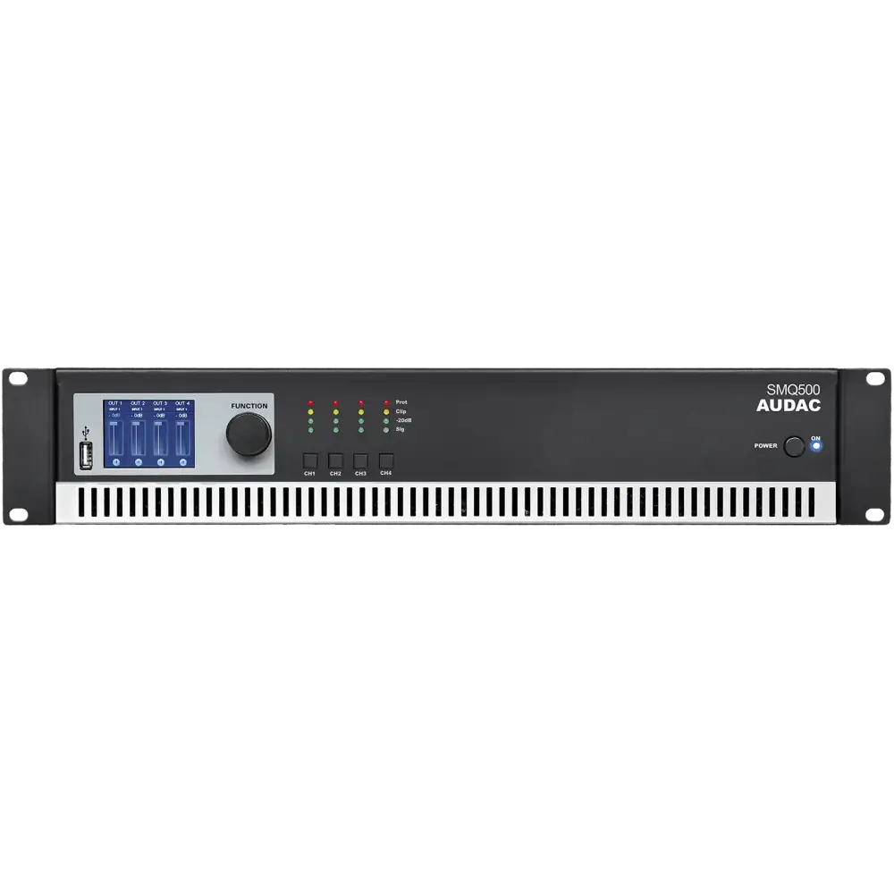 Audac SMQ500 Dijital DSP'li 4 Kanal Power Amfi