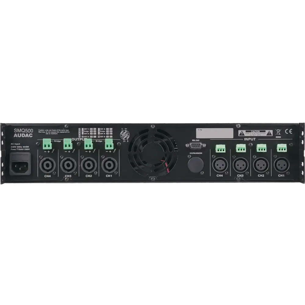 Audac SMQ500 Dijital DSP'li 4 Kanal Power Amfi