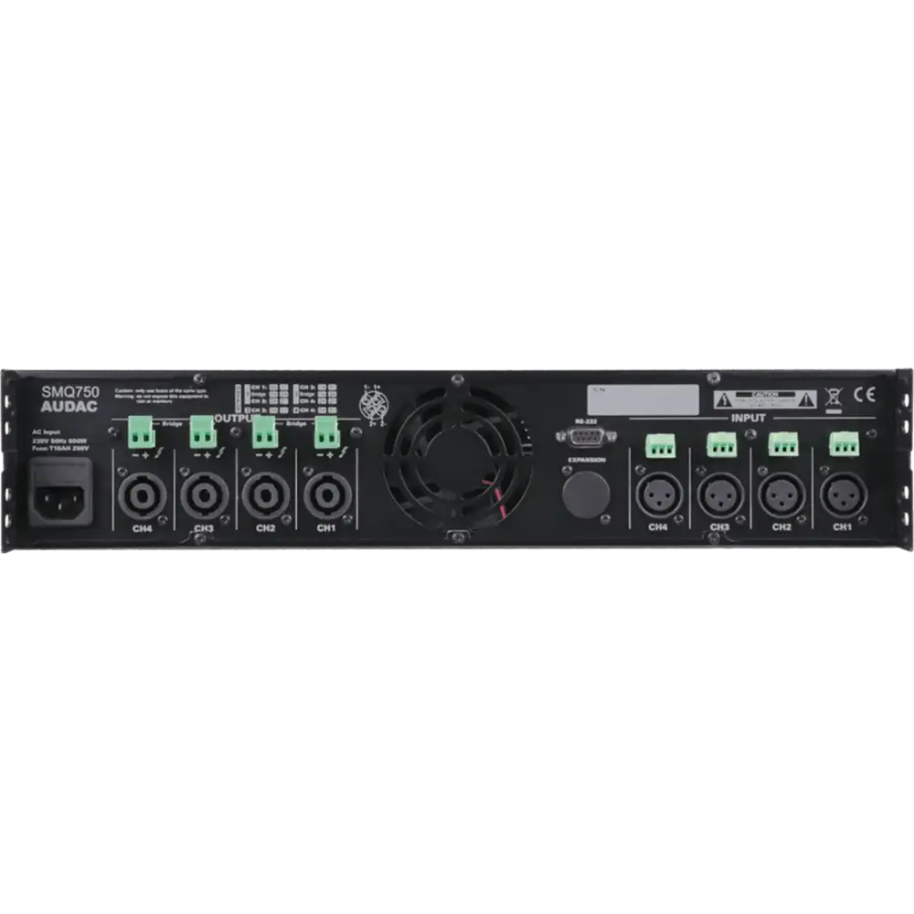 Audac SMQ750 Dijital DSP'li 4 Kanal Power Amfi