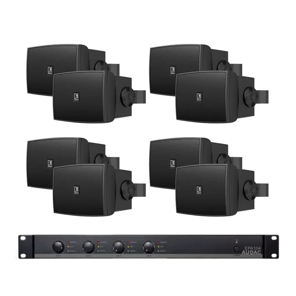Audac WX302MK2 x8 + EPA104 8 Hoparlörlü Cafe Ses Sistemi
