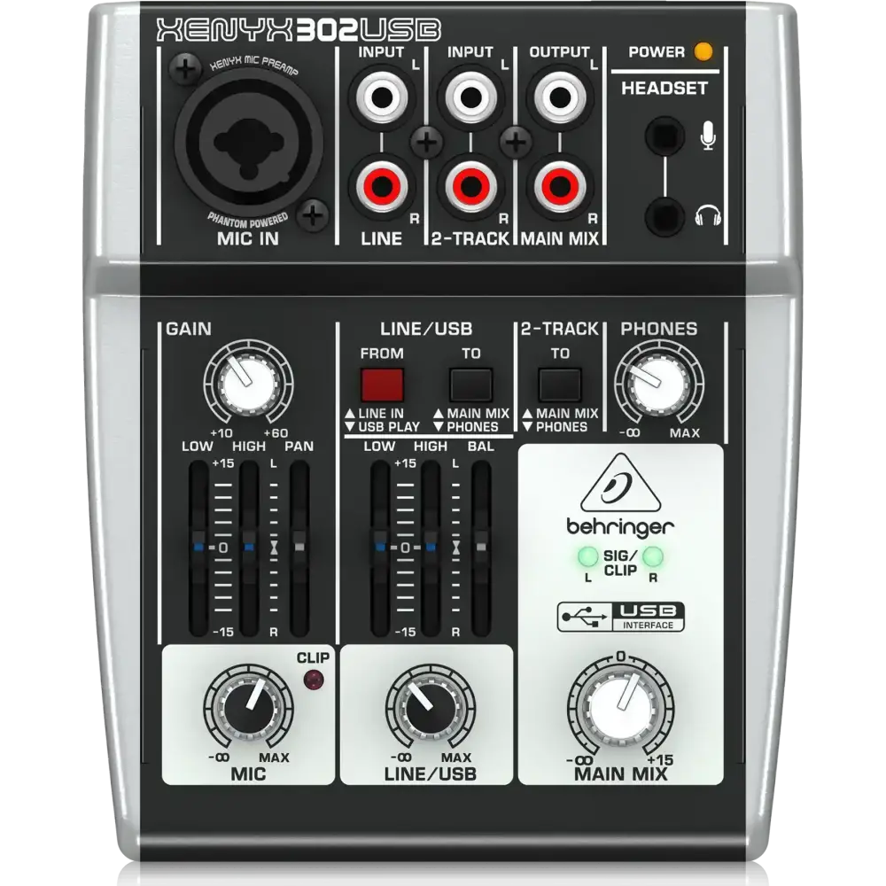 Behringer Xenyx 302USB 2 Kanal USB Ses Kartlı Stüdyo Mikseri