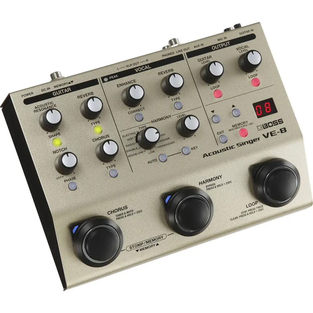 BOSS VE-8 Acoustic Singer Vokal Prosesörü