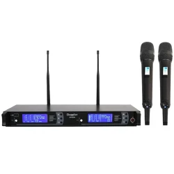 Doppler - Doppler DM-802H SİYAH Kablosuz Çift Yaka Mikrofonu Seti