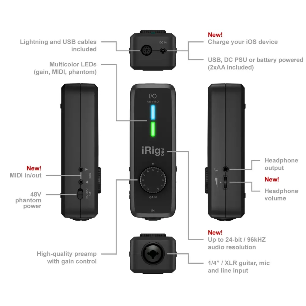 IK Multimedia iRig Pro I/O Mobil Ses Kartı (MobilPc)