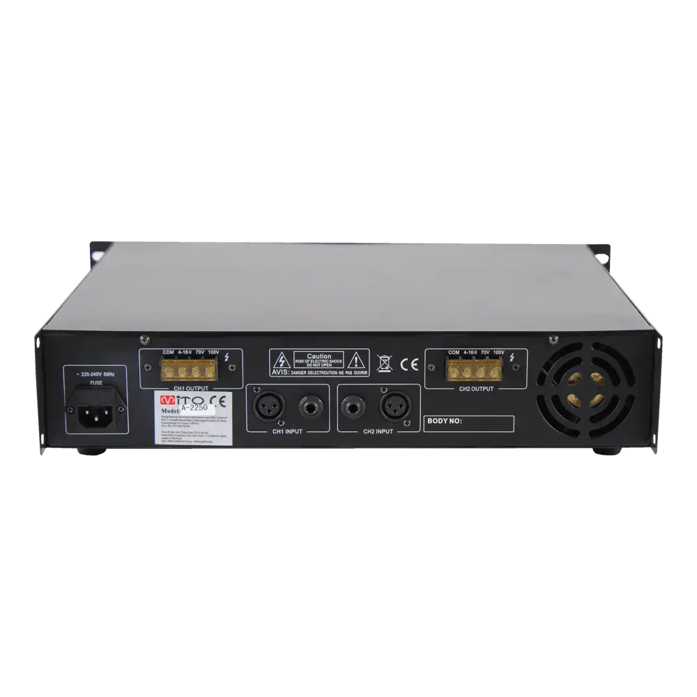 MITO A 2250P 2 Kanal 100V | 4-16 Ohm Amfi 2x250W