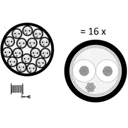 Mogami 2934-00 Multicore Cable, 16-channels | Black 1mt - Thumbnail