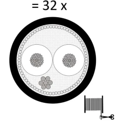 Mogami - Mogami 2938-00 Multicore Cable, 32-channels | Black 1mt