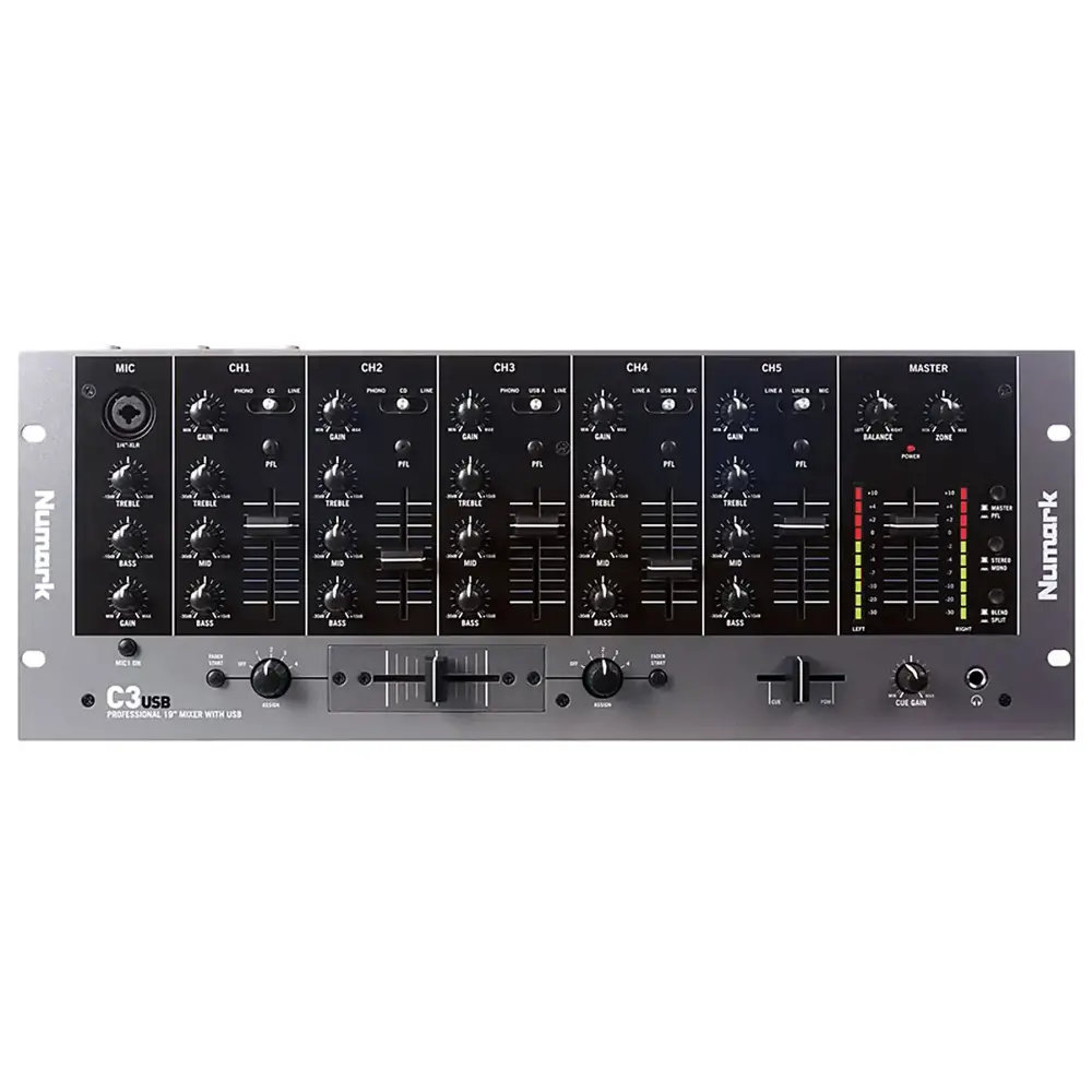 Numark C3USB 5 Kanal Mobil USB DJ Mikser