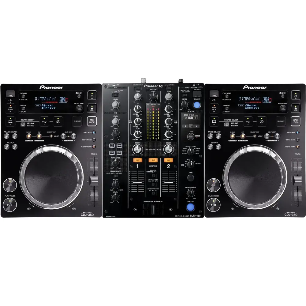 Pioneer DJ CDJ-350 ve DJM-450 DJ Setup