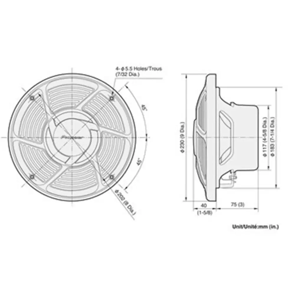 Pioneer TS-MR2040 200W 20 cm Marine Hoparlör