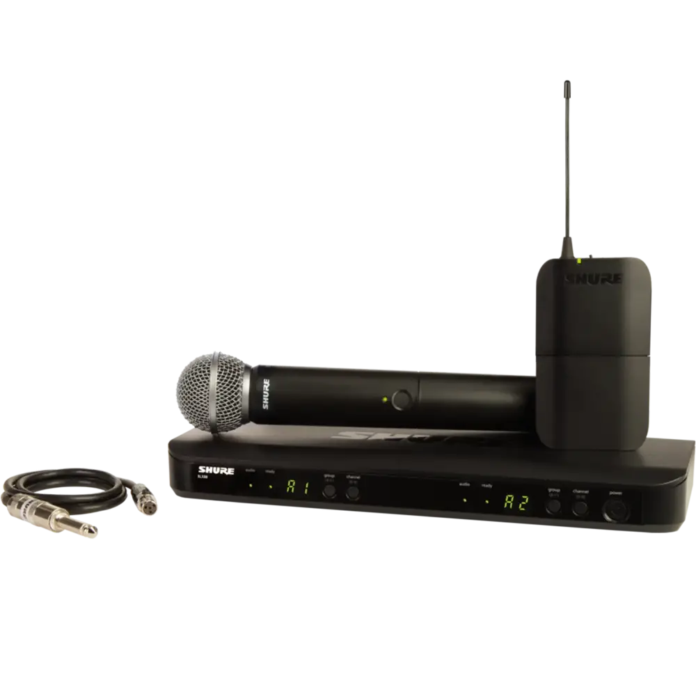 Shure BLX1288E/SM58 Kablosuz El + Headset Mikrofon Seti