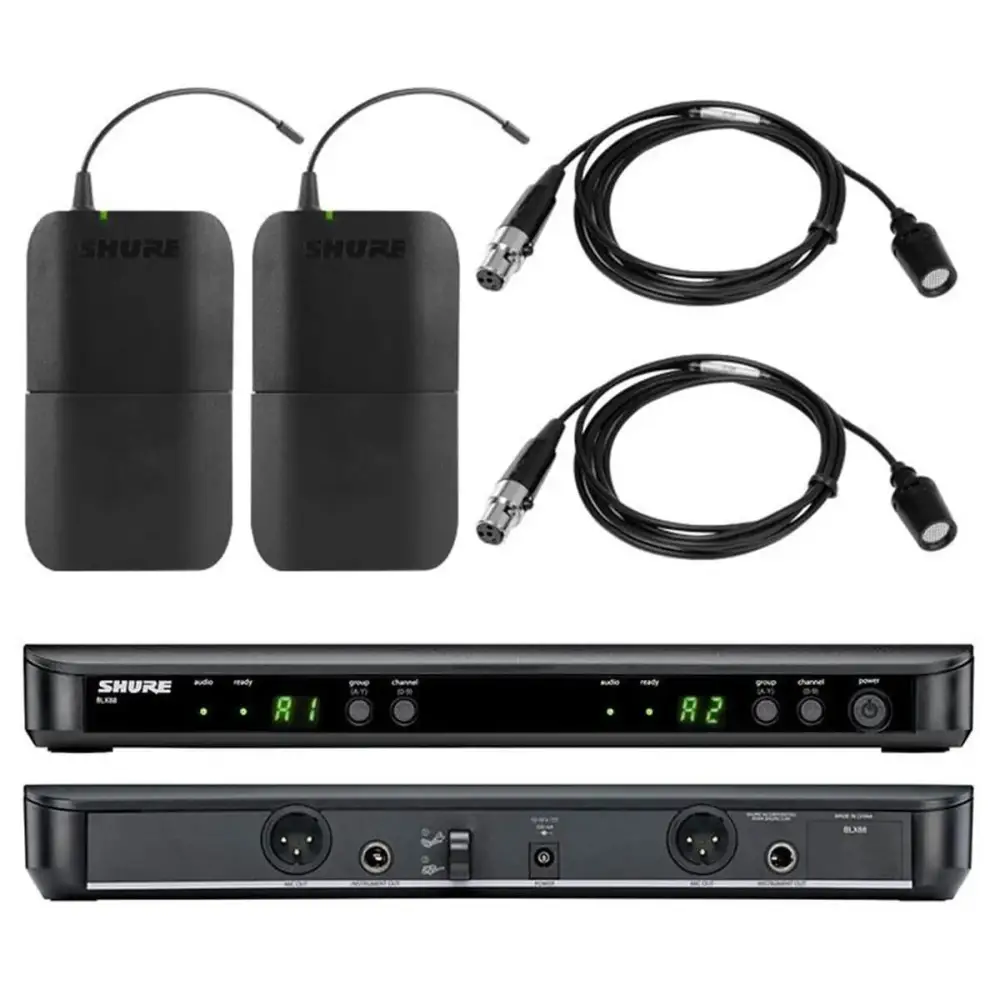 Shure BLX188E/CVL Kablosuz 2'li Yaka Mikrofon Seti