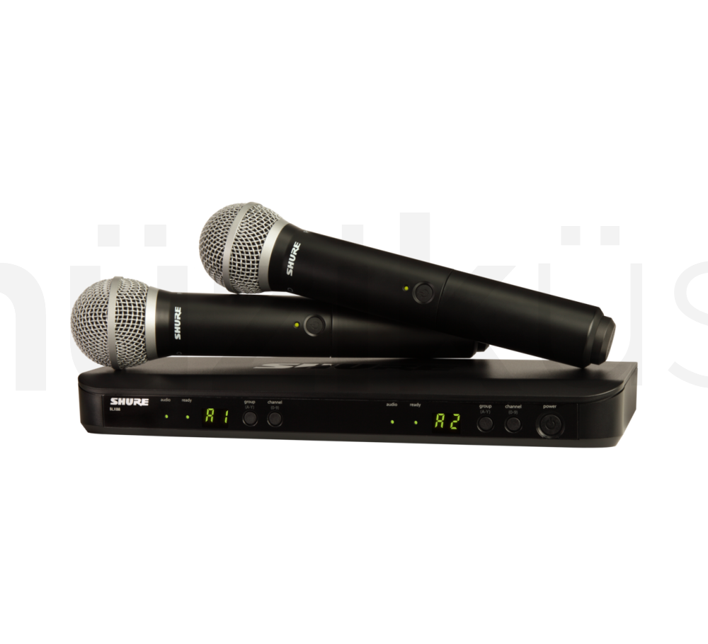 Shure BLX288E/PG58 Kablosuz 2'li Vokal Mikrofon Seti