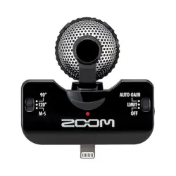 Zoom IQ5/B H4N,H6 ve İphone İçin Uyarlanmış Stereo Mikrofon SİYAH - Thumbnail